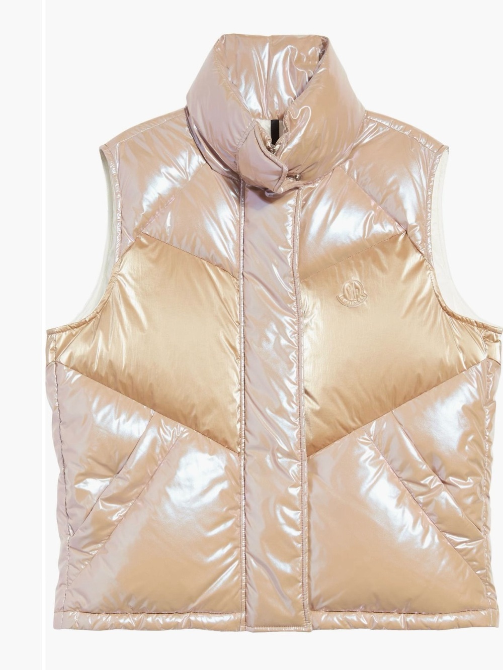 Moncler Faucille Down Puffer Vest Size 4 Rose Gold / Champagne